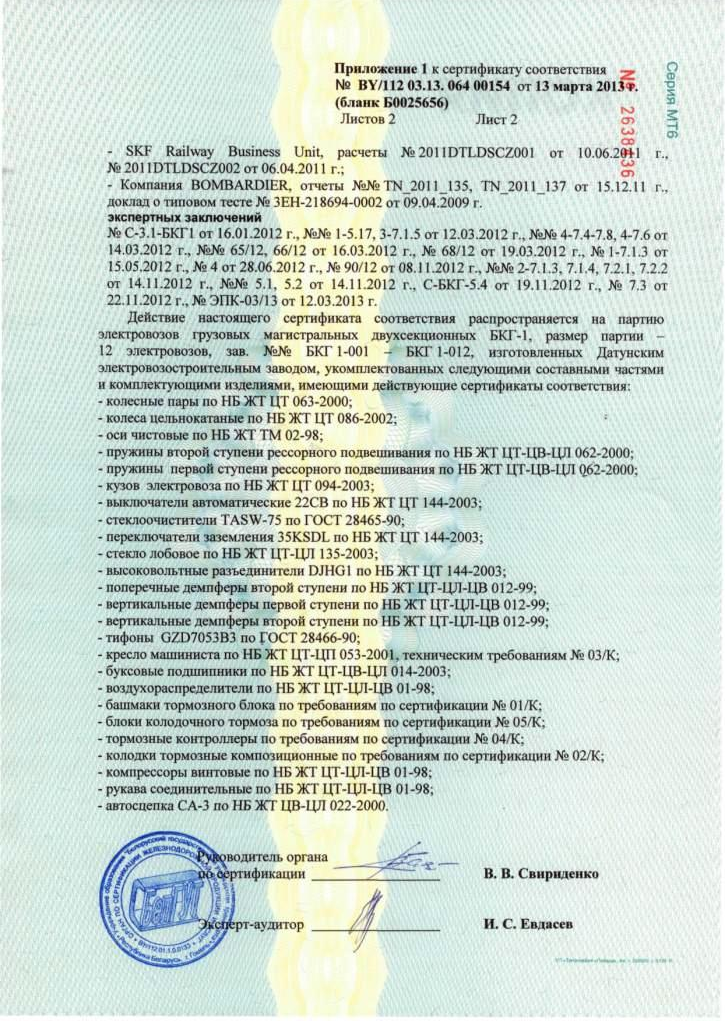 Сертификат соответствия китайского грузового электровоза БКГ1 (Страница 3)